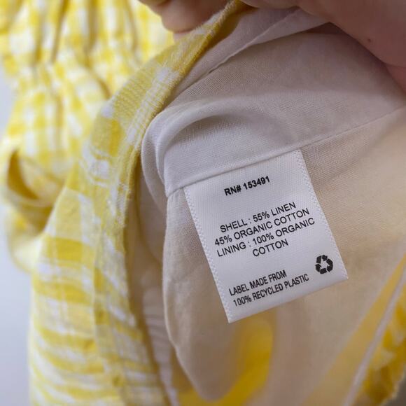 Hope & Henry Organic Cotton Yellow Ruffle Strap Mini Dress Size 10 Summer - Picture 5 of 10